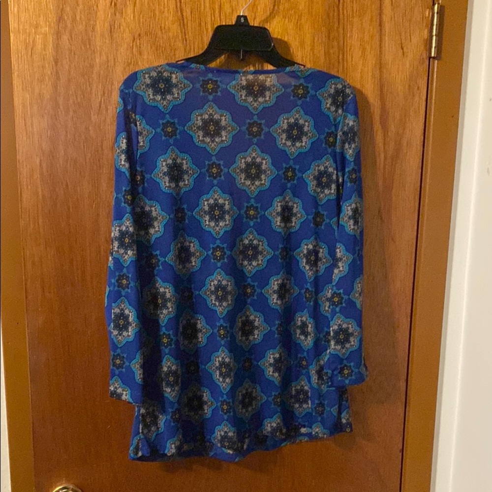 Blue Patterned Women's Top - Picture 2 of 2